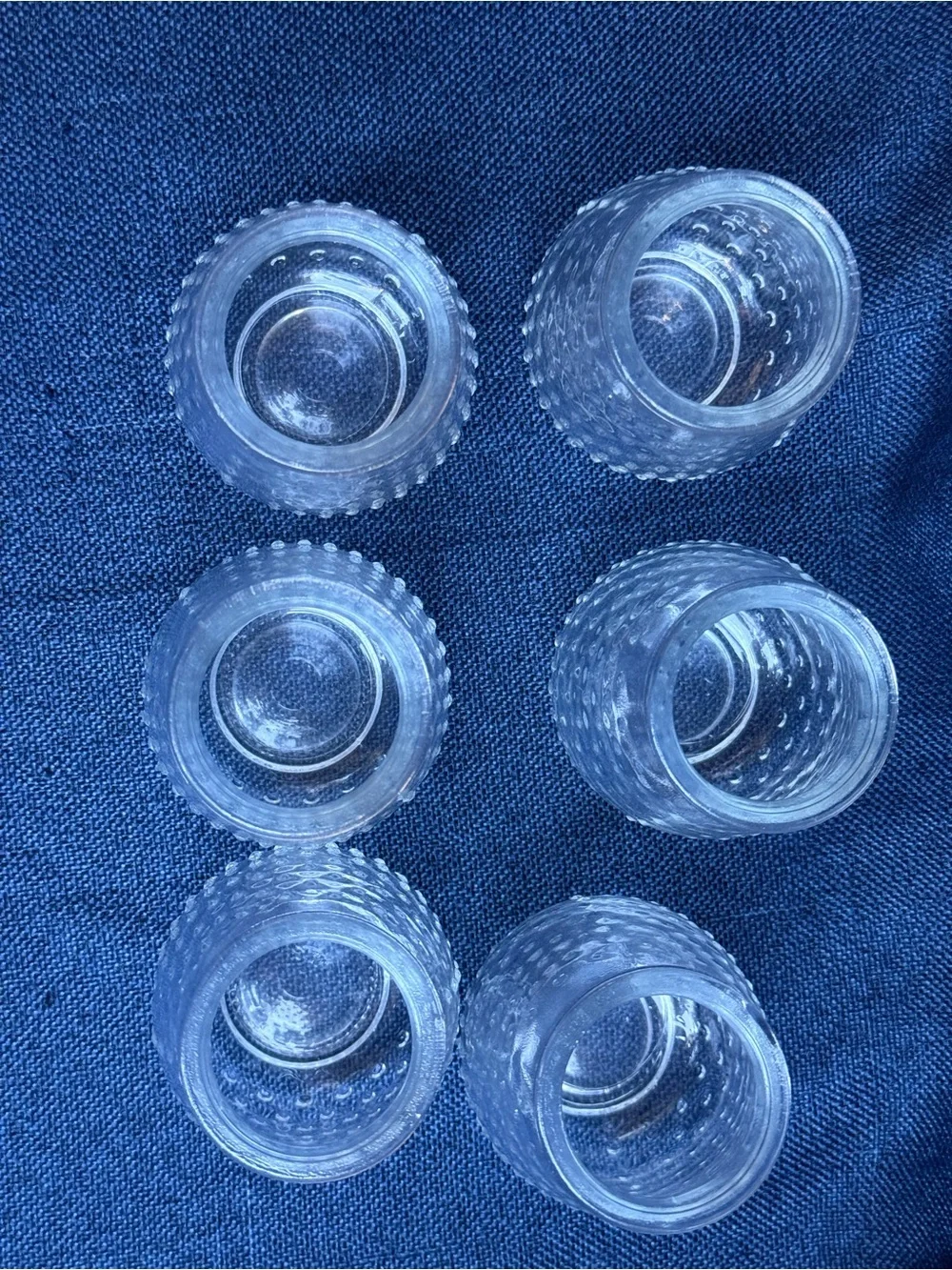 Home Essentials Mini Hobnail Stemless Glasses 4 oz Clear - Set of 6 Shot Jars